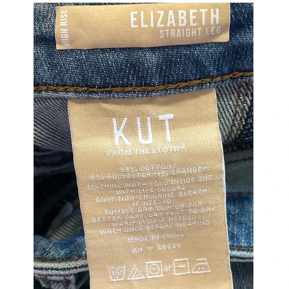 KUT from the Kloth Elizabeth High Rise Straight Leg Jeans Blue 10P KP2128PA1‎
